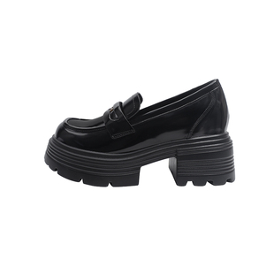 真皮~骄屿英伦风乐福鞋女2026新款黑色百搭jk小皮鞋厚底粗跟单鞋