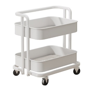 佳帮手金属书包置物架书本折叠移动小推车桌下书籍收纳带轮放置架