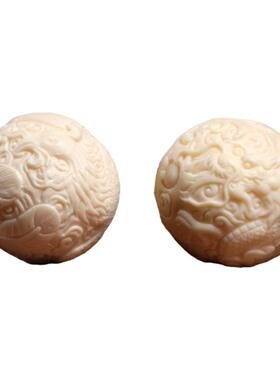 象牙果龙凤呈祥保健球按摩球