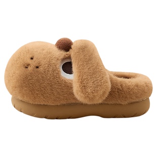 chikoku可爱小狗阿泽棉拖鞋女冬居家室内保暖情侣厚底毛绒拖鞋男