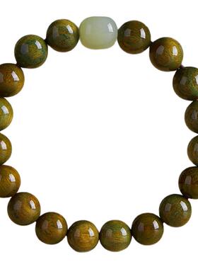 【99.99%好评率】绿檀和田玉手串