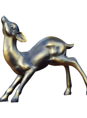 铜鹿户外仿真动物玻璃钢