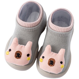 宝宝地板袜防滑隔凉软底春秋冬纯棉儿童袜子鞋加厚底婴儿学步鞋袜