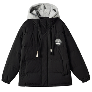 中学生羽绒服少女黑色高初中生90白鸭绒青少年大童学院风时尚外套