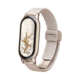 适用小米手环10/9/8系列表带高级感7/6/5/4nfc版腕带金属链智能电子运动手表带九手带十代陶瓷款专用磁吸女生