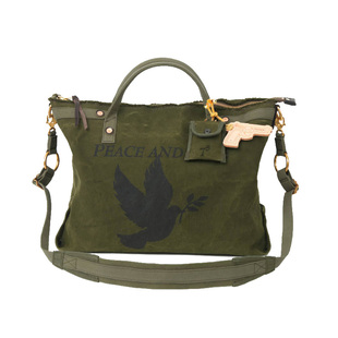 【孤品清仓】TOUTSEUL日系牛皮包包品质帆布拼皮包百搭单肩斜挎包