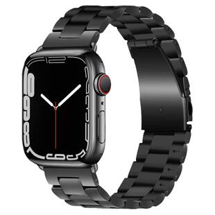 适用苹果手表表带iwatch7/8/6/5/4代apple watch11/10手表带三珠钢带se金属替换带男女款s9智能s11配件s5表链