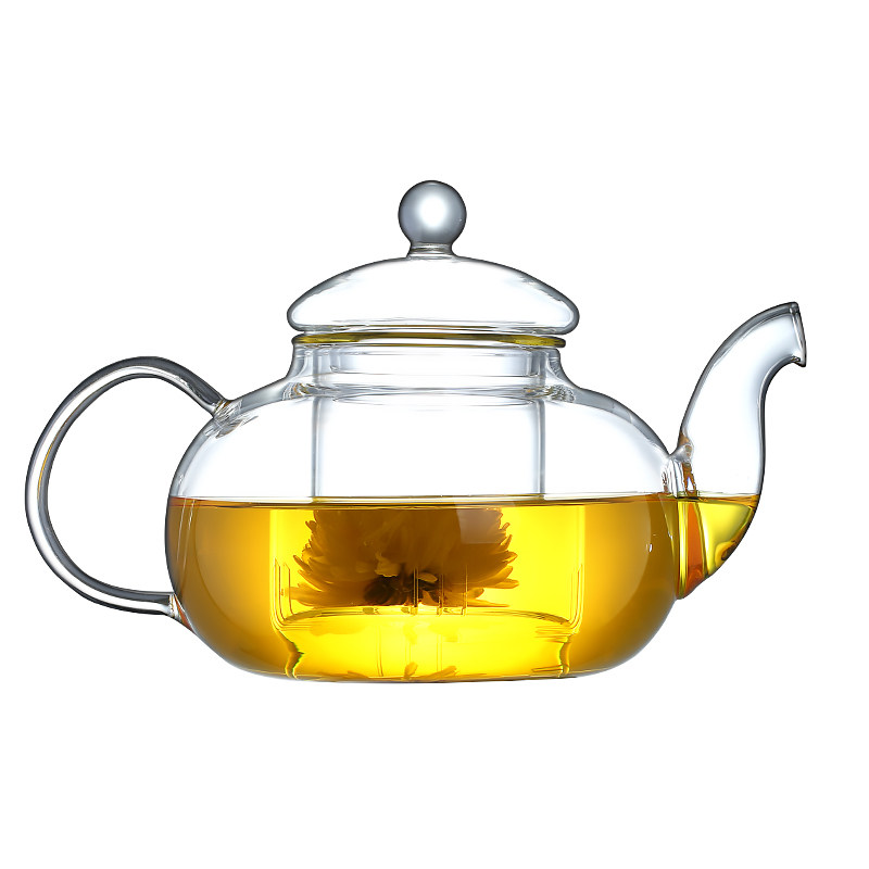 加厚玻璃茶具水果红草花套装