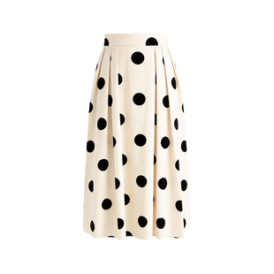 法式波点半身裙女2026年夏季新款两件套装高级感a字伞裙长款裙子