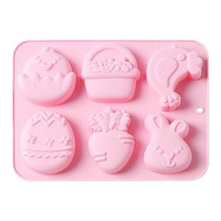 新品 6连复活节兔子彩蛋等节日主题硅胶模具滴胶烘焙工具蛋糕模具