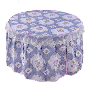 新款蕾丝六页圆桌桌套夹棉圆桌烤火罩圆形桌布套桌子罩套围布取暖