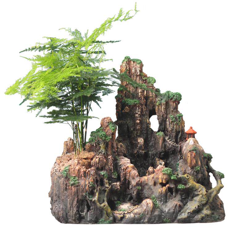 假山造景树脂摆件客厅摆放小花盆