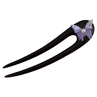 2025新款高端新中式盘发U型发簪丸子头高级感头饰发饰黑檀木簪子