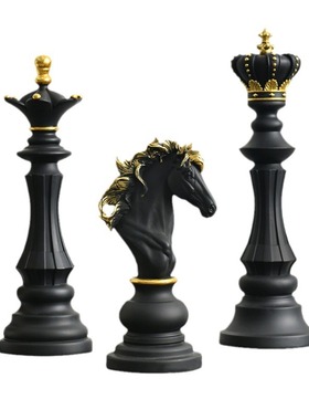 意式轻奢黑金艺术帆船棋子摆件