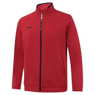 李宁开衫无帽卫衣男女款2026年新春新款红色立领拉链休闲运动外套