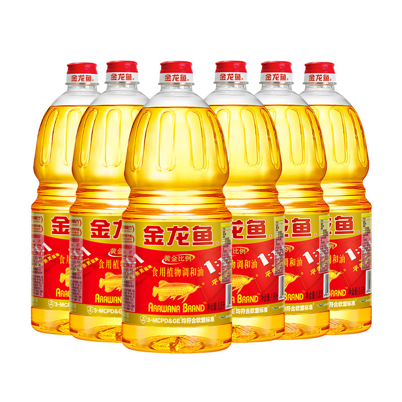 金龙鱼黄金比例植物食用调和油1.8L*6小瓶宿舍用炒菜油食用油