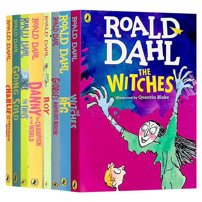 罗尔德达尔童书8册套装 Roald Dahl 英文原版儿童章节桥梁书 查理和巧克力工厂 女巫 好心眼圆梦巨人 英文版中小学生英语读物