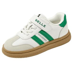 百丽童鞋男童德训鞋儿童复古板鞋秋冬新款宝宝鞋女童运动鞋t头鞋