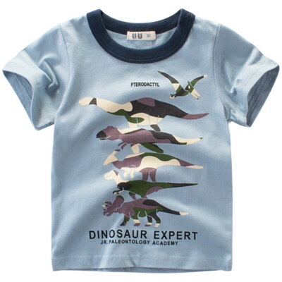 27kids男童夏装T恤圆领短袖纯棉