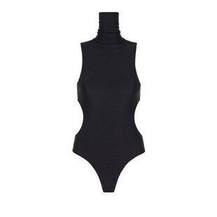 MEMORYBABY女神度假新品 复古性感个性高领无袖镂空三角连体泳衣