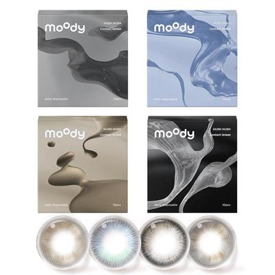 moody日抛10片美瞳HUSH大直径显色混血自在浮尘暗涌彩色隐形眼镜