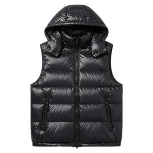 雪中飞男式连帽鹅绒羽绒马甲2025新款休闲百搭青春男女连帽外套潮