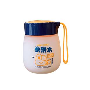 小巧迷你玻璃水杯女生高颜值可爱手提便携杯子带刻度牛奶杯咖啡杯