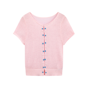 riverstone plus 真两件薄款针织开衫长袖女修身显瘦纯色正肩上衣