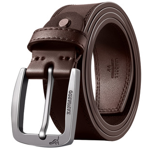 袋鼠针扣皮带男款真皮男士腰带2026新款潮年轻人纯正品牛皮裤带男