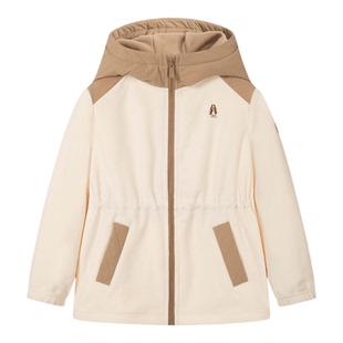 暇步士童装女童外套25秋冬新品大童保暖运动服儿童连帽摇粒绒上衣