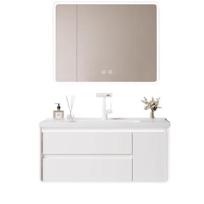 TLSTOK多层烤漆实木白双抽屉卫生间智能镜浴室柜组合美妆洗漱台