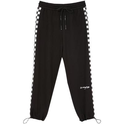 杰克琼斯撞色休闲运动裤格子