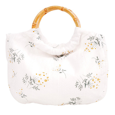 媛艺新中式古风手提包小拎包国风旗袍包把手圆环布包汉服竹节包包