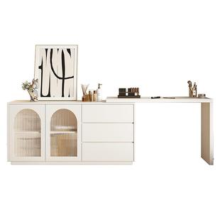 梳妆台卧室现代简约斗柜收纳柜一体轻奢奶油风化妆台实木化妆桌子