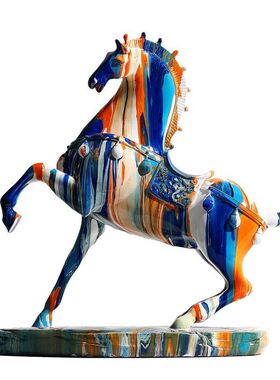 新中式招财马上有钱摆件马总款