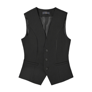 女士西装马甲套装职业装工作服酒红色马夹背心坎肩外套正装工装