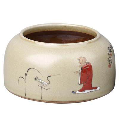 窑变冰裂釉水盂水勺碟墨汁