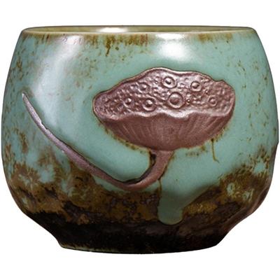 容山堂景致陶瓷岩生釉茶杯小品茗杯斗笠主人杯仿古窑变功夫单杯盏