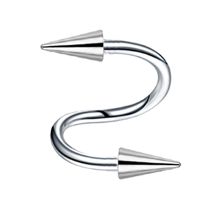 长尖锥恶魔钉角s环高位耳垂钉钛钢耳环s型耳圈弯杆耳钉朋克风耳饰