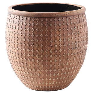 AIRSOIL 简约创意方角纹镁泥花盆别墅装饰客厅办公室绿植摆件