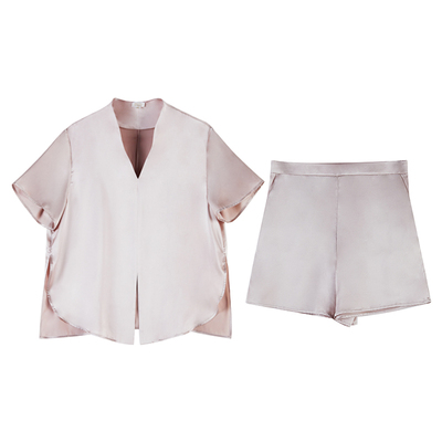 丝侬高品质显瘦短袖真丝睡衣套装