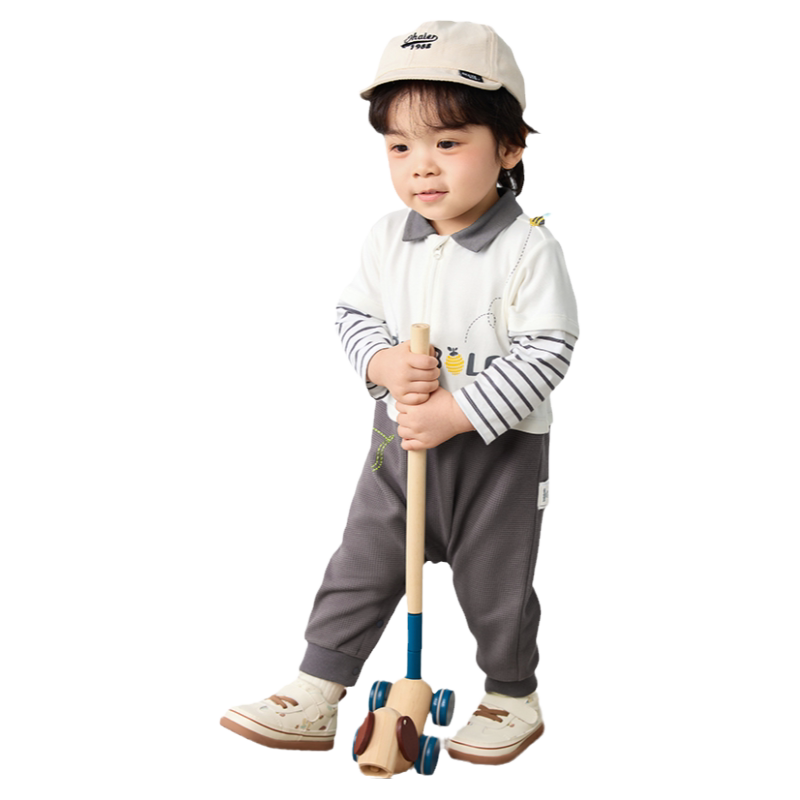 巴拉巴拉婴儿连体衣男童爬爬服宝宝外出服抱衣儿童秋装新款秋装小