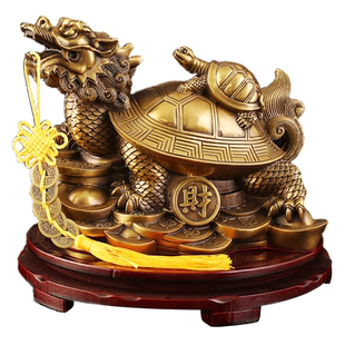 铜龙龟摆件八卦子母招财龙龟铜器摆件酒柜摆设开业贺礼桌面装饰品