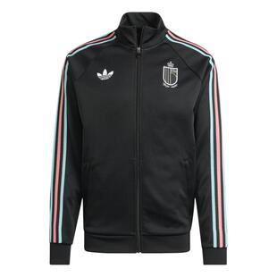 比利时队复古足球休闲文化夹克外套男装adidas阿迪达斯三叶草