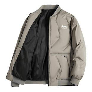 JEEP吉普棉衣男秋冬季棒球领面包服加厚宽松棉服外套大码夹克男