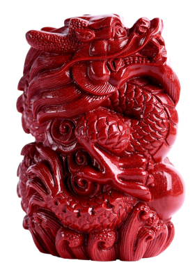 朱砂龙摆件祥龙献瑞工艺品龙形