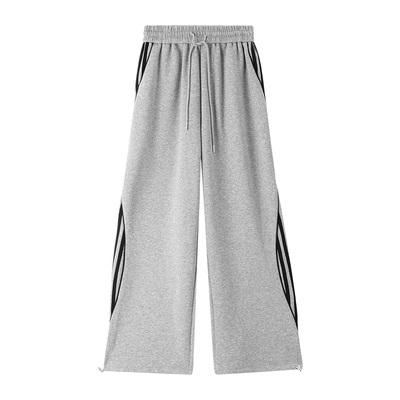 2026春夏欧美显瘦加长阔腿卫裤