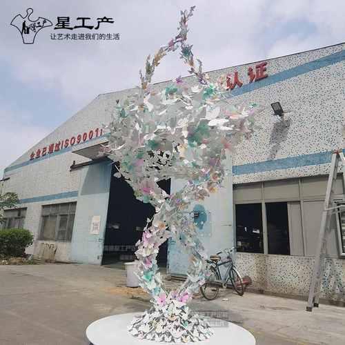 户外景观蝴蝶水景不锈钢金属抽象雕塑小区工程大型雕塑别墅楼盘摆