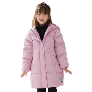 【鹅绒】moomoo童装女童中长款服冬新款儿童防风保暖抗寒羽绒服