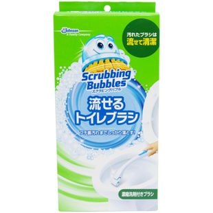 日本Johnson/庄臣一次性厕所洗手间马桶刷自带清洁剂可抛替换刷头